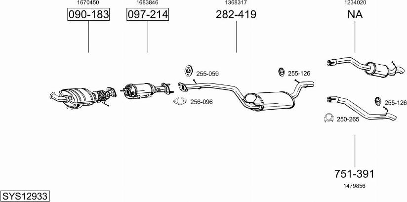Bosal SYS12933 - Sistem de esapament - allinparts.ro