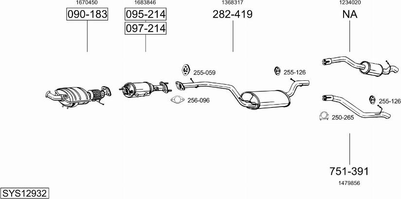 Bosal SYS12932 - Sistem de esapament - allinparts.ro