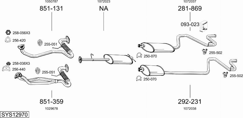Bosal SYS12970 - Sistem de esapament allinparts.ro