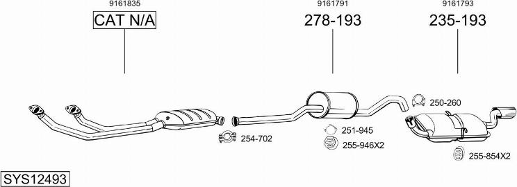 Bosal SYS12493 - Sistem de esapament - allinparts.ro