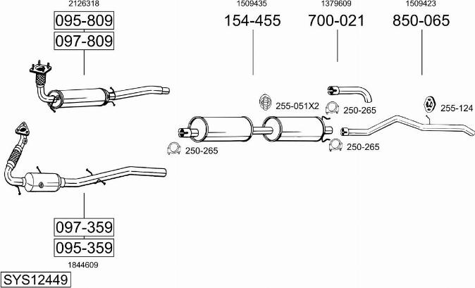 Bosal SYS12449 - Sistem de esapament allinparts.ro