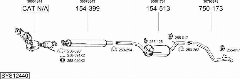 Bosal SYS12440 - Sistem de esapament allinparts.ro