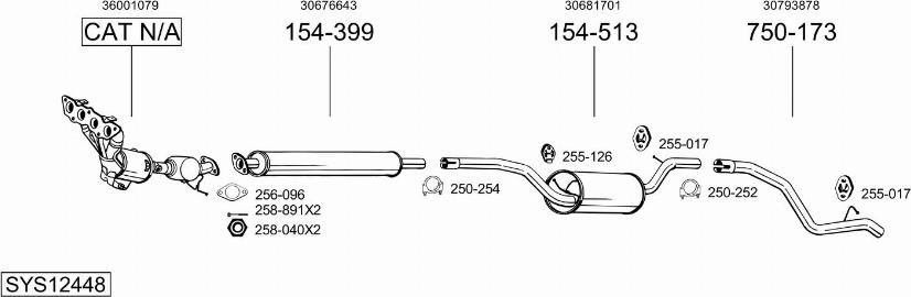Bosal SYS12448 - Sistem de esapament - allinparts.ro