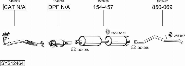 Bosal SYS12464 - Sistem de esapament - allinparts.ro