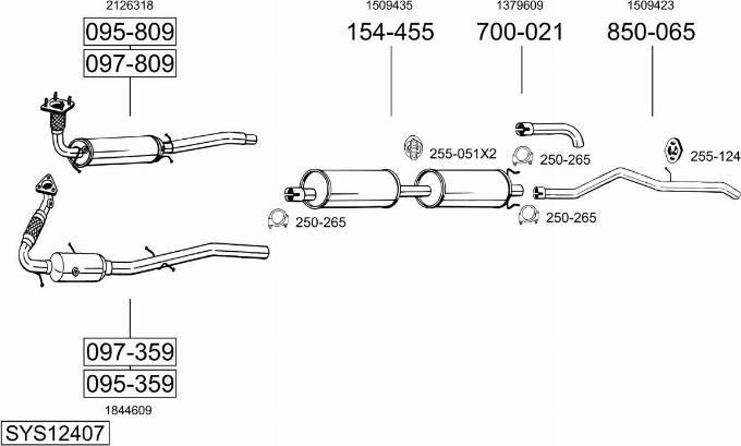 Bosal SYS12407 - Sistem de esapament allinparts.ro