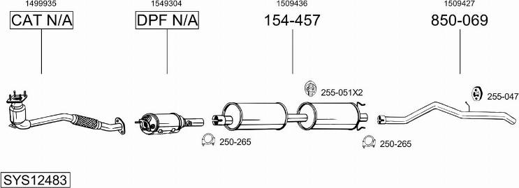 Bosal SYS12483 - Sistem de esapament - allinparts.ro