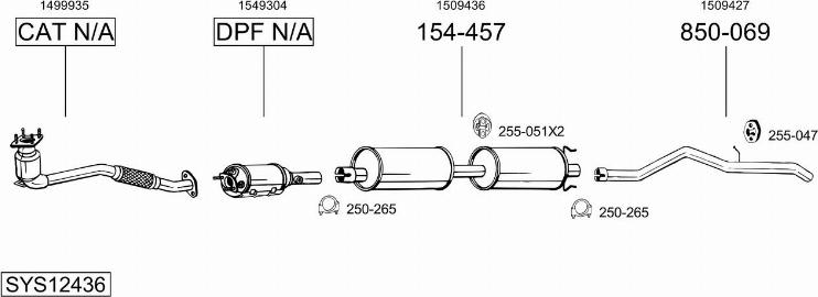 Bosal SYS12436 - Sistem de esapament - allinparts.ro