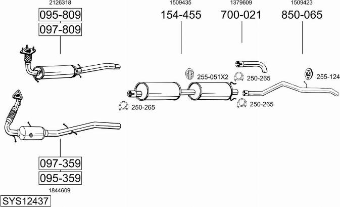 Bosal SYS12437 - Sistem de esapament - allinparts.ro