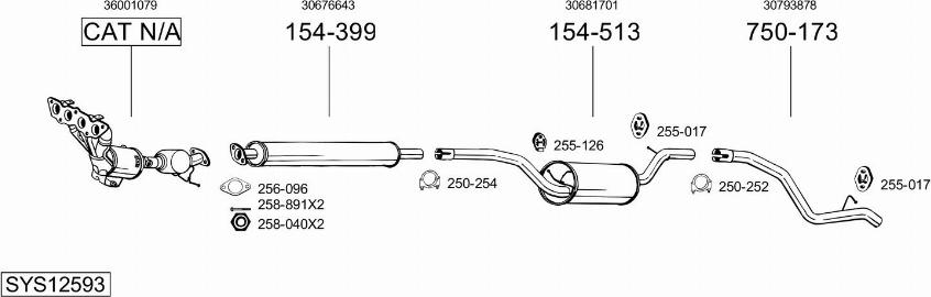 Bosal SYS12593 - Sistem de esapament - allinparts.ro