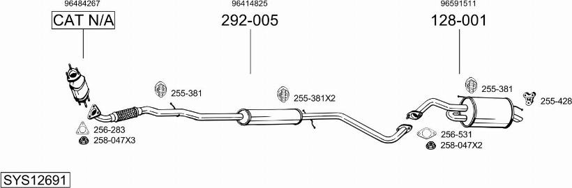 Bosal SYS12691 - Sistem de esapament allinparts.ro