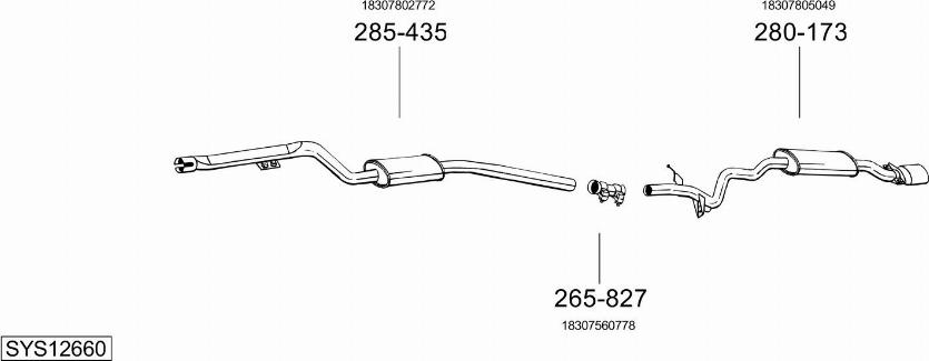 Bosal SYS12660 - Sistem de esapament - allinparts.ro