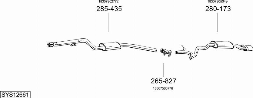 Bosal SYS12661 - Sistem de esapament - allinparts.ro
