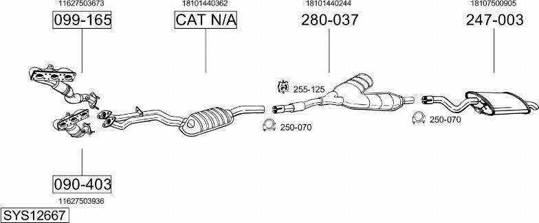 Bosal SYS12667 - Sistem de esapament - allinparts.ro