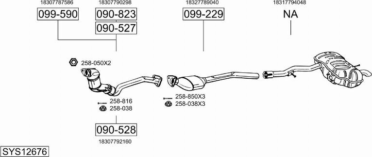 Bosal SYS12676 - Sistem de esapament - allinparts.ro