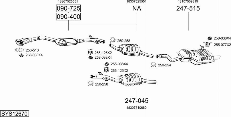 Bosal SYS12670 - Sistem de esapament - allinparts.ro