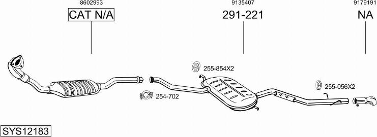 Bosal SYS12183 - Sistem de esapament - allinparts.ro