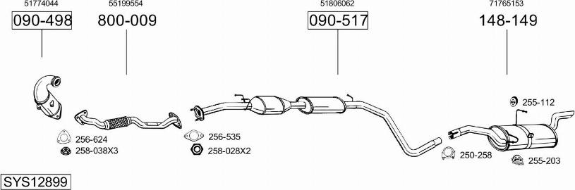 Bosal SYS12899 - Sistem de esapament - allinparts.ro