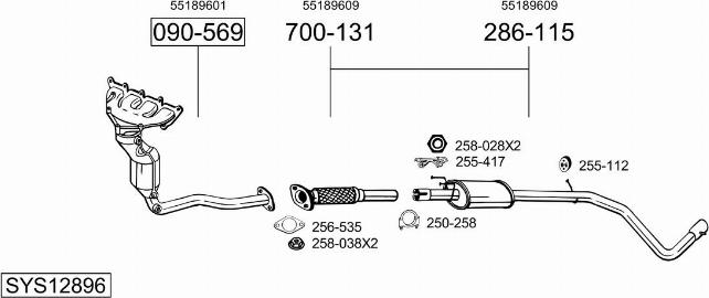 Bosal SYS12896 - Sistem de esapament allinparts.ro