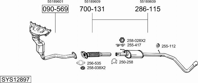 Bosal SYS12897 - Sistem de esapament allinparts.ro