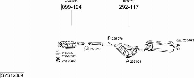 Bosal SYS12869 - Sistem de esapament - allinparts.ro