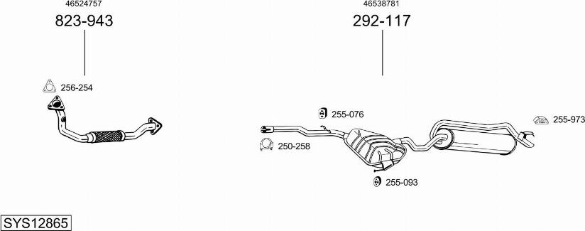 Bosal SYS12865 - Sistem de esapament allinparts.ro