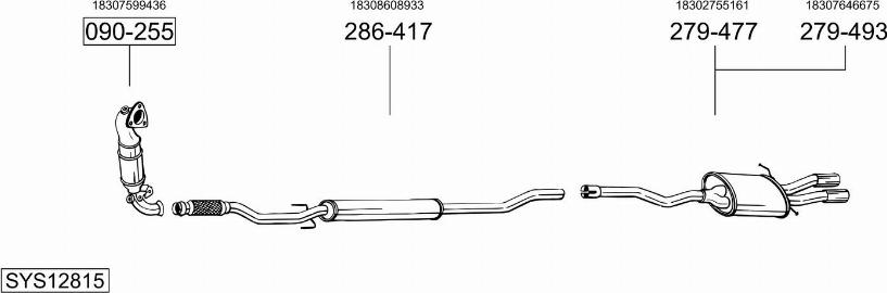Bosal SYS12815 - Sistem de esapament - allinparts.ro