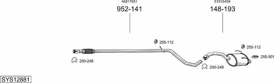 Bosal SYS12881 - Sistem de esapament - allinparts.ro