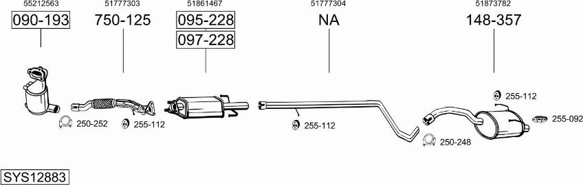 Bosal SYS12883 - Sistem de esapament allinparts.ro