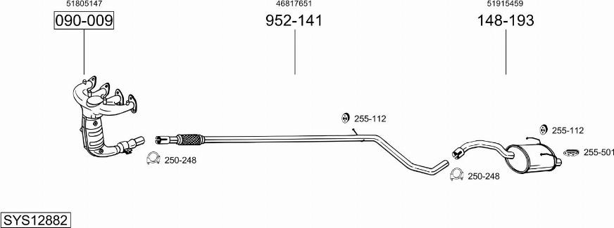 Bosal SYS12882 - Sistem de esapament allinparts.ro
