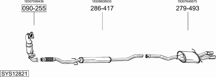Bosal SYS12821 - Sistem de esapament allinparts.ro