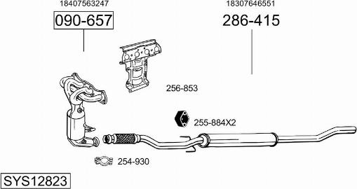 Bosal SYS12823 - Sistem de esapament allinparts.ro
