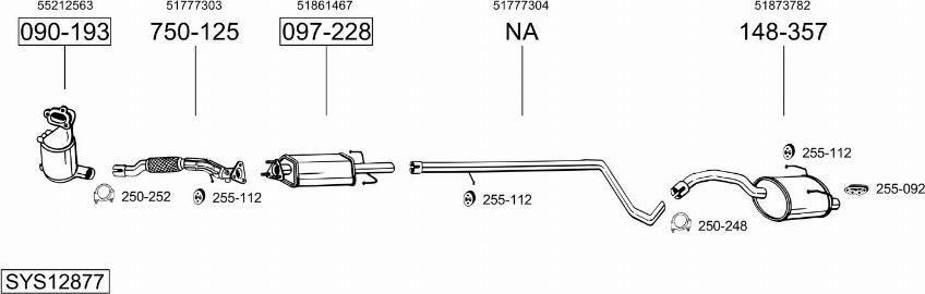 Bosal SYS12877 - Sistem de esapament - allinparts.ro