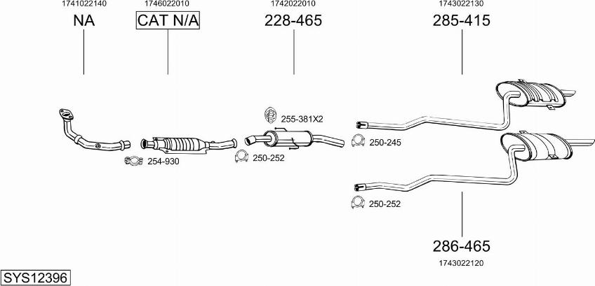 Bosal SYS12396 - Sistem de esapament allinparts.ro