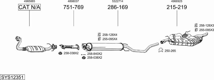Bosal SYS12351 - Sistem de esapament - allinparts.ro