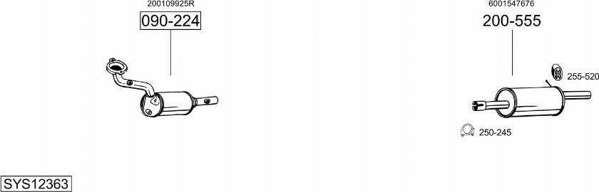 Bosal SYS12363 - Sistem de esapament - allinparts.ro