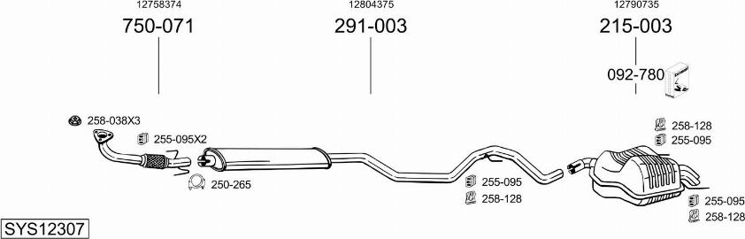 Bosal SYS12307 - Sistem de esapament allinparts.ro