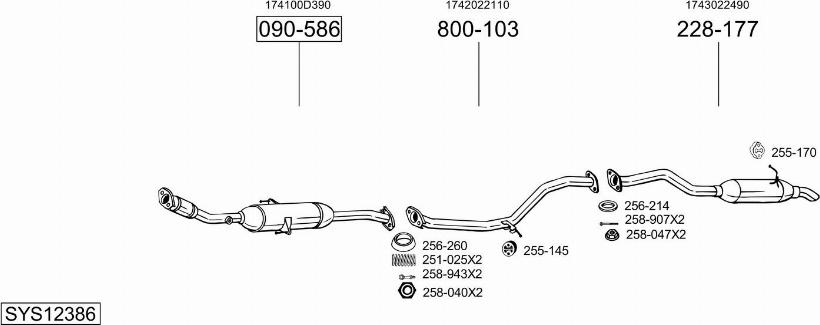 Bosal SYS12386 - Sistem de esapament - allinparts.ro