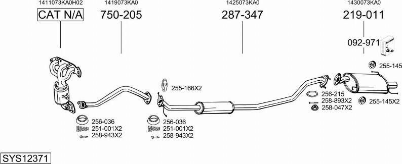 Bosal SYS12371 - Sistem de esapament - allinparts.ro