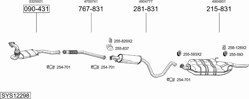 Bosal SYS12298 - Sistem de esapament allinparts.ro
