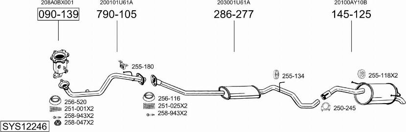 Bosal SYS12246 - Sistem de esapament allinparts.ro
