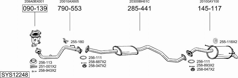 Bosal SYS12248 - Sistem de esapament allinparts.ro