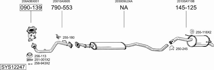 Bosal SYS12247 - Sistem de esapament allinparts.ro
