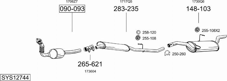 Bosal SYS12744 - Sistem de esapament allinparts.ro