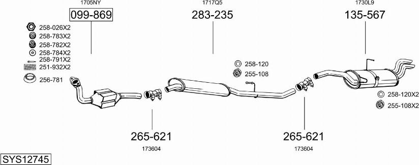 Bosal SYS12745 - Sistem de esapament allinparts.ro
