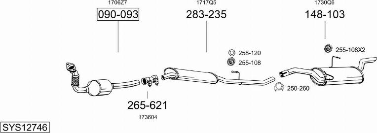 Bosal SYS12746 - Sistem de esapament allinparts.ro
