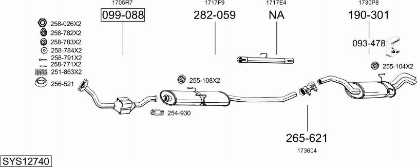 Bosal SYS12740 - Sistem de esapament allinparts.ro