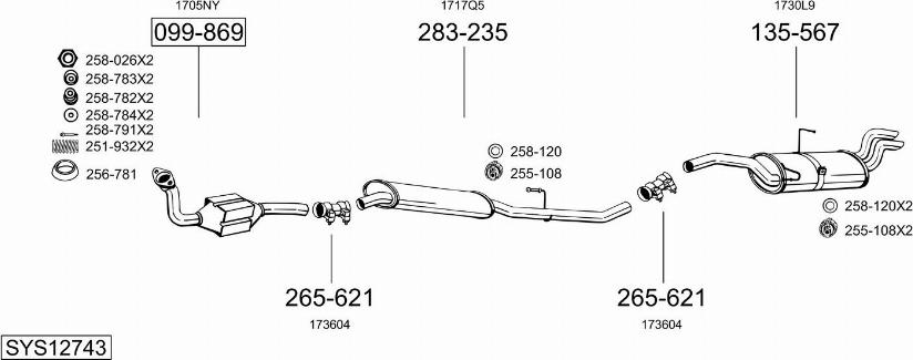 Bosal SYS12743 - Sistem de esapament allinparts.ro