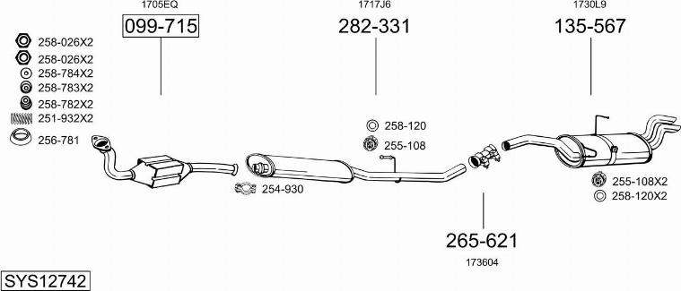 Bosal SYS12742 - Sistem de esapament allinparts.ro