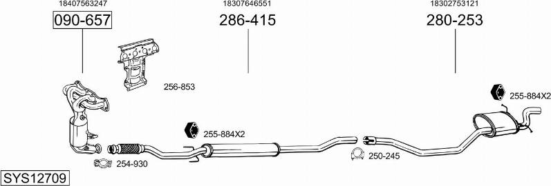 Bosal SYS12709 - Sistem de esapament allinparts.ro