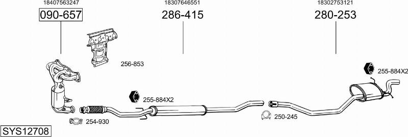 Bosal SYS12708 - Sistem de esapament allinparts.ro